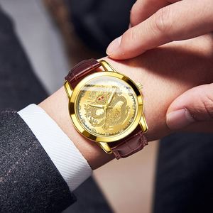 Montres à quartz de style simple pour hommes avec bracelet en cuir PU de 40mm de diamètre pour les entreprises - Product Image 3