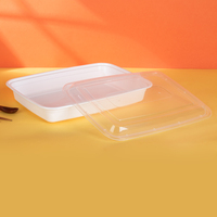 Contenedores Rectangulares Desechables de Plástico PP para Alimentos, Aptos para Microondas, Envases para Llevar
