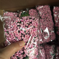 Karangan Bunga Berry untuk Pernikahan/Hari Ibu/Natal, Hiasan Bunga Buatan Tangan dengan Rumbai Bintang, Tahan Lama, Alami, DIY