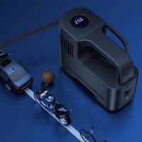 Compresseur d'air pour pneus de voiture ABS avec lumière d'urgence et manomètre ; Pompe à pneus portable 12V 150psi