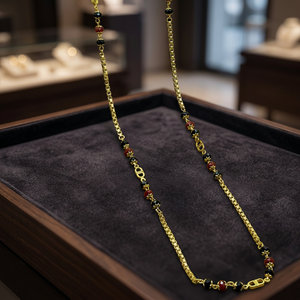 Chaîne de perles plaquées or 14K 18K 24K en gros, Colliers chaînes tendance, Chaîne style perles, Design classique de chaîne de perles. - Product Image 3