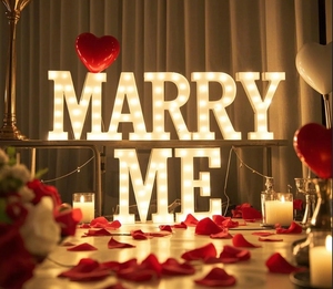 Lettera luminosa 3D con luci per edifici spazi interni 4ft 5ft grande Custom LED tendone lettera per matrimoni - Product Image 2