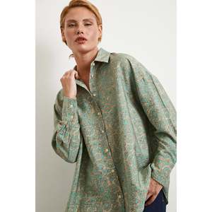 Chemise Javanez à imprimé léopard pour femme, popeline décontractée, boutonnée, fuchsia - Product Image 3