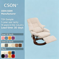Fauteuil inclinable de massage Accent Leisure avec revêtement en tissu, sans électricité, pour salon, école, atelier et chambre à coucher, pieds en bois