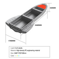 Mini Yacht Portable en PE, Bateau Ponton de Luxe en Plastique, Petit Bateau Pliant Gonflable en Fibre de Verre pour la Pêche et les Appâts