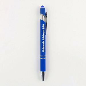 Stylo bille en métal personnalisé avec logo, coloré, avec écran tactile en caoutchouc souple, pour cadeau promotionnel - Product Image 3