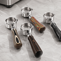 Poignée de Porte-Filtre à Espresso Personnalisée OEM en Bois Laminé, Fibre de Carbone et Résine G10 pour Machine à Café – Pièce de Remplacement
