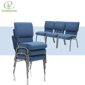 Foshan factory supply high quality customized used metal interlock church chair for auditorium