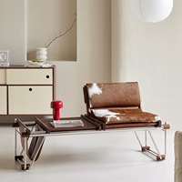 Canapé-lit en cuir de vache véritable de conception italienne rétro et écologique - Fauteuil de détente pour salon et chambre à coucher