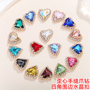 Nantong Rhinestones Heart Crystal <b>Buttons</b> With Rhinestone Edging For Wedding Dress DIY Jewelry Accessories - Product Image 5