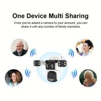 Caméra de sécurité sans fil O-Kam Pro 20MP CMOS PTZ, 4 objectifs, IP66 étanche, détection de mouvement, audio bidirectionnel, vision nocturne, caméra domestique