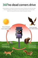 LED Solaire Hibou Ultrasonique Répulsif pour Animaux Rats Souris Serpents Oiseaux Ecureuils Lutte Antiparasitaire Bug Zapper Outdoor Mosquito Killer
