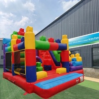 Bloc de construction gonflable de jeu de Legoing de qualité commerciale toboggan gonflable Combo château sautant gonflable pour les enfants