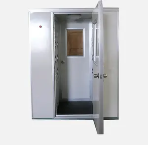 Ginee Medical cleanroom interlock pharma industry color steel coating 3 swing doors double blower single person air shower