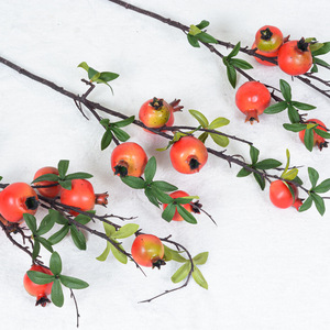 Rama de Granada Artificial Flower Delight, Fruta Artificial de 5 y 8 Cabezas con Hojas, Decoración para el Hogar, Accesorio de Fotografía - Product Image 4