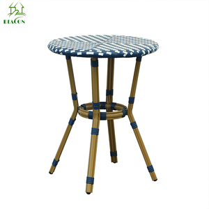 <span class=keywords><strong>Mesa</strong></span> de centro de aluminio con lado <span class=keywords><strong>exterior</strong></span> de ratán Pe bambú vintage <span class=keywords><strong>MESA</strong></span> DE bistró <span class=keywords><strong>exterior</strong></span> de estilo francés para restaurante - Product Image 1