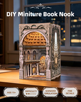 Kit de construction de maison miniature en bois 3D Booknook, éco-responsable, avec lumière LED, casse-tête, décoration d'intérieur - Vente en gros