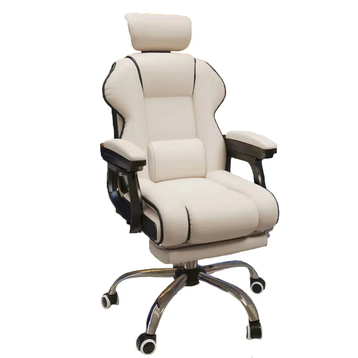 Cadeira de escritório luxuosa em couro PU executivo com encosto ajustável, cadeiras giratórias para casa