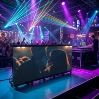 Cabine DJ pliable avec écran LED, portable, pour intérieur et extérieur, pour discothèques, soirées, mariages