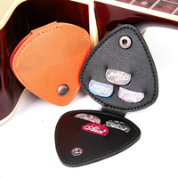 Porte-médiators de guitare en cuir PU, étui pour médiators de guitare en forme de triangle avec bouton-pression, pochette de rangement pour médiators de guitare