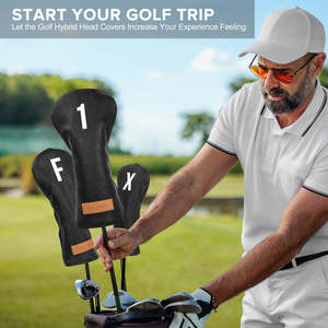Housse de club de golf personnalisée en cuir avec logo OEM, ensemble de housses pour fers de golf, housse de driver de golf sur mesure - Product Image 4