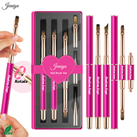 Ensemble de pinceaux à ongles professionnels en métal détachable, 7 pièces, sélectionnable parmi 20 têtes de pinceau, ovale, plat, ombré, liner