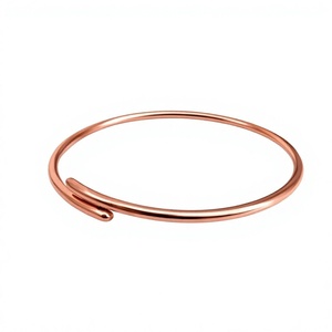Brazalete abierto moderno de cobre, brazalete metálico hecho a mano, joyería exquisita, regalo para el Día de la Madre, brazalete de cobre personalizado - Product Image 1
