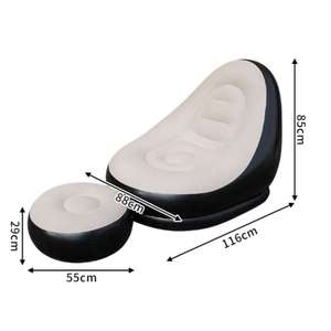 Inflatable <b>Sofa</b> Set with Footrest Lazy Flocking <b>Air</b> <b>Sofa</b> Chair Living Room <b>Air</b> Furniture Lounge Inflatable Backrest Recliner - Product Image 3