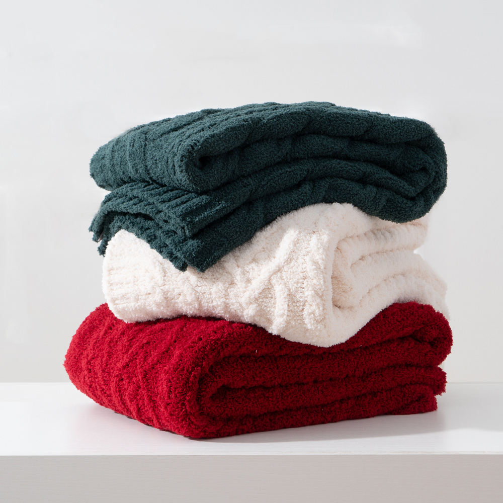 Knitted Throw Blankets for Couch and Bed Soft Cozy Knit Blanket