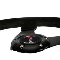 Volant de direction en cuir suédé de luxe à 3 branches avec support en aluminium mico 350 mm