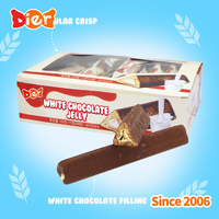 Bonbons OEM Vente en gros Marque privée personnalisée Enrobage croustillant halal Biscuits Bâton Grain Chocolat blanc Sandwich Biscuits Bar ODM