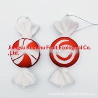 Permen Natal Plastik Multi-Ukuran Impor dari Luar Negeri dalam Empat Model Hiasan Gantung Warna Merah dan Putih