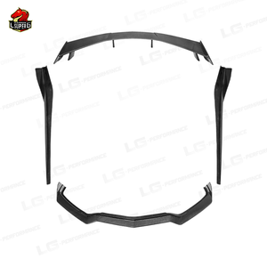 Kit carrosserie CB en fibre de carbone pour Chevrolet <span class=keywords><strong>Corvette</strong></span> C8, accessoires de lifting avec lèvre avant, aileron arrière, jupes latérales - Product Image 1