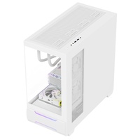 Gabinete de PC ATX de Torre Completa Blanco, Superventas, con 3 Ventiladores ARGB y Paneles Laterales con Puerto Tipo-C, Gabinete de Acero para Juegos