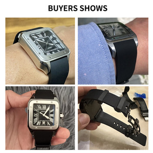 Adapté à la montre Cardia <span class=keywords><strong>Santos</strong></span> Fine Vertical Pattern avec bracelet en cuir véritable et accessoires <span class=keywords><strong>Santos</strong></span> <span class=keywords><strong>Santos</strong></span> 100 pour hommes, 23 mm - Product Image 6