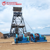 Treuil minier 16T 1500m pour élévateur de pierres en chute et suspension de puits vertical dans une mine d'or souterraine