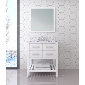 Lavabo étanche blanc <span class=keywords><strong>de</strong></span> style moderne, armoire <span class=keywords><strong>de</strong></span> <span class=keywords><strong>salle</strong></span> <span class=keywords><strong>de</strong></span> <span class=keywords><strong>bain</strong></span> à 2 portes à fermeture douce avec lavabo - Product Image 5