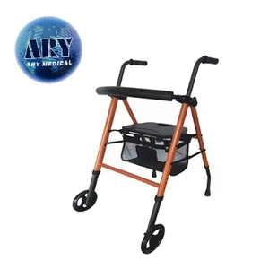 Gấp ngoài trời Trọng lượng nhẹ nhôm người lớn người già đi bộ hỗ trợ khung rollator với ghế và Túi mua sắm - Product Image 4