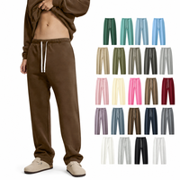 Pantalon décontracté unisexe coupe droite mi-large à cordon de serrage 100 % coton épais respirant et confortable de Hoodie Factory