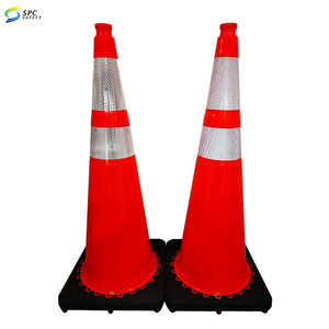 Bán Buôn New Giá Rẻ Giá Cát Điền Cơ Sở Trọng 20 "Inch Ngắn Đơn Giản PE Nhựa Cảnh Báo Đường An Toàn Giao Thông Cone - Product Image 2