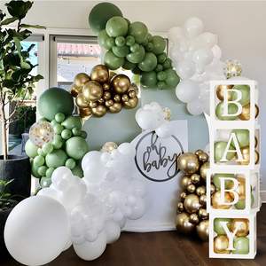 Kit de 152 ballons en arc vert à paillettes or blanc pour fête prénatale, fournitures d'anniversaire, jungle safari, <span class=keywords><strong>dinosaure</strong></span>, nouveauté - Product Image 4