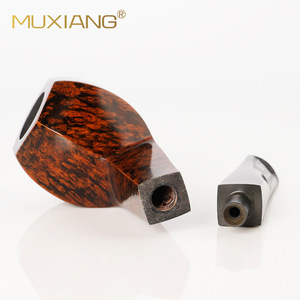 Briar Handmade Tobacco Pipe Bent Type Vulcanized Rubber Mouthpiece Solid Wood Bowl - Product Image 5