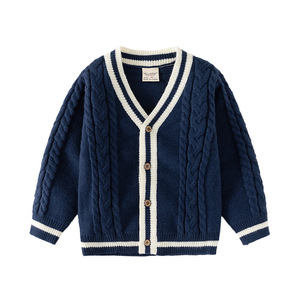 Pull pour garçons en gros, nouvelle collection automne-hiver, <span class=keywords><strong>cardigan</strong></span> style coréen, vêtements pour enfants, haut pour bébé, col en V, une pièce - Product Image 5