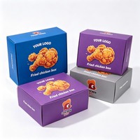 Boîte à frites jetable en papier pour emporter, emballage alimentaire, logo personnalisé, boîtes à ailes de poulet, boîtes à hamburgers, boîte à emporter pour la restauration rapide
