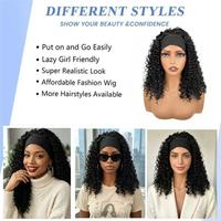 Perruque bandeau africaine en gros, cheveux synthétiques longs bouclés, classique, élastique, ondulée et volumineuse, sans colle