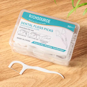 Premium Richsource Ergonomic Mint Flavor Dental Flosser & <span class=keywords><strong>Tooth</strong></span> Picks Bulk Pack 50pcs Each untuk Perawatan Kebersihan Mulut - Product Image 4