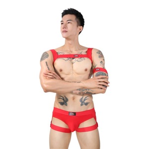 Ensemble de lingerie ultra-sexy pour <span class=keywords><strong>homme</strong></span> : <span class=keywords><strong>string</strong></span> à lanières, sous-vêtements à lanières, débardeur, harnais de poitrine, body musculaire, taille basse, respirant - Product Image 5