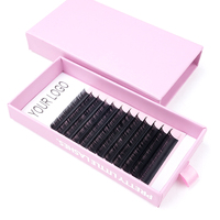 Extensions de cils en soie PBT synthétique, volume, fabriquées à la machine, sans cruauté, noir super mat, en plateaux, fournitures en gros
