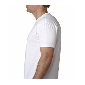 T-shirt in cotone 100% di colore bianco a manica corta in Jersey solido bianco all'ingrosso della fabbrica - Product Image 4