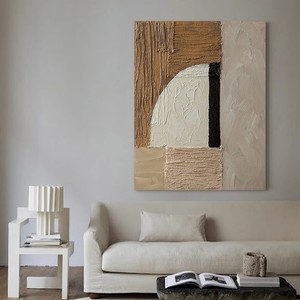 Hand Painted Oil Painting Abstract Texture Art Wabi Sabi Style Living Room <b>Wall</b> Decor No <b>Frame</b> Modern Minimalist <b>Design</b> - Product Image 1